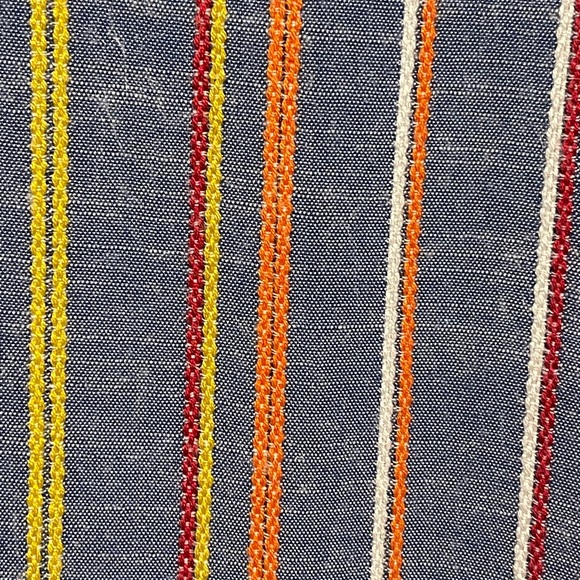 K.I.T Striped Tie front Key hole Back Cap Sleeve Blouse Women’s size L - Picture 5 of 8